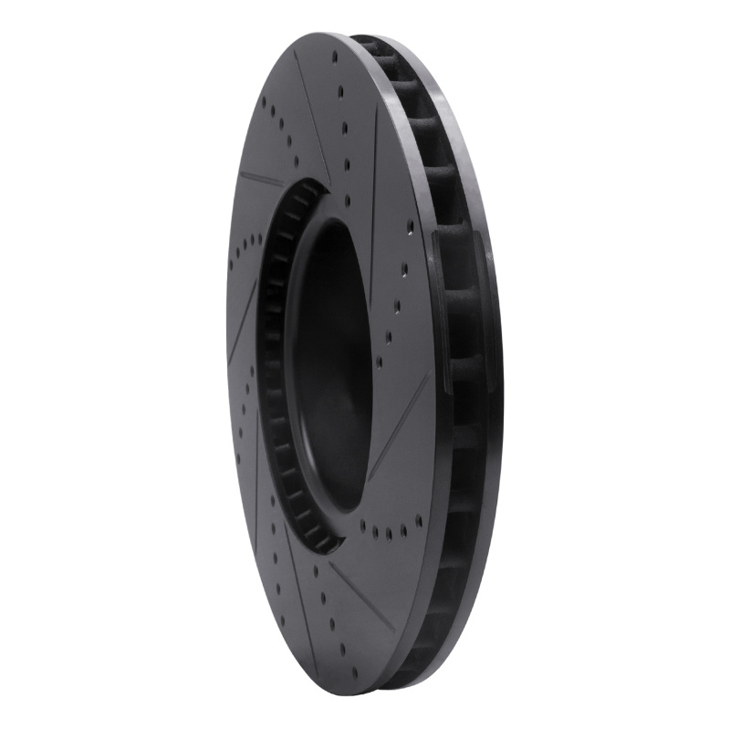 Land Rover Range Rover Brake Rotor (1) - Front Left - R1 Concepts - Drilled & Slotted - Black - `10-`12